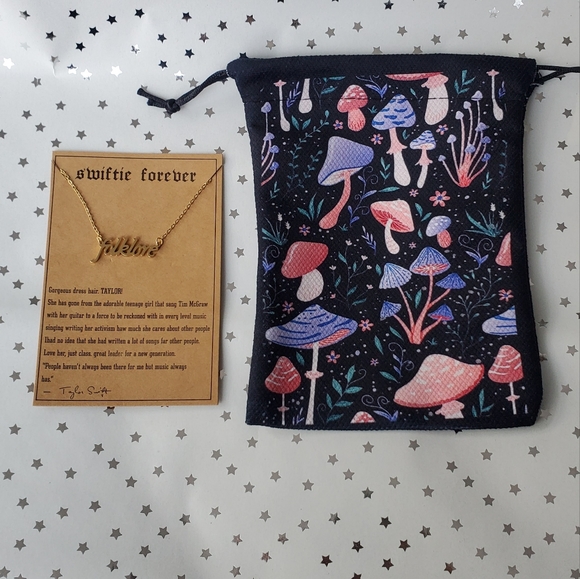 FOLKLORE Taylor Swift Fan merch stainless steel Necklace GIFT SET w bag - Picture 3 of 5